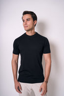 CAMISETA PIMA - GOLA ROLÊ - PRETO