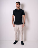 CAMISETA PIMA - GOLA RETA - PRETO