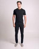 CAMISETA PIMA - GOLA V - PRETO